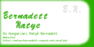 bernadett matye business card