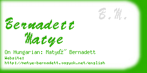 bernadett matye business card